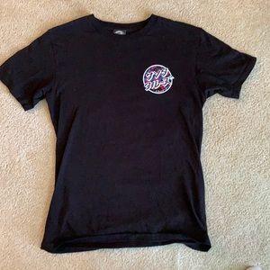 Men’s Small Santa Cruz Blossom Dot Black T-Shirt